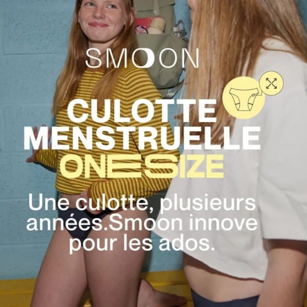 Culotte menstruelle one size de smoon extensible de 10 à 16 ans dans le kit premières règles